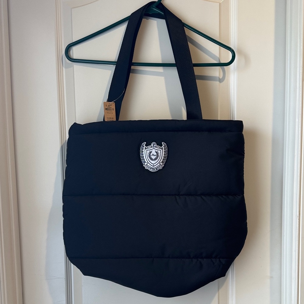 PINK Black Tote Bag with Emblem